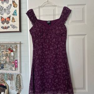 Planet Heart Purple Floral Mini Dress
